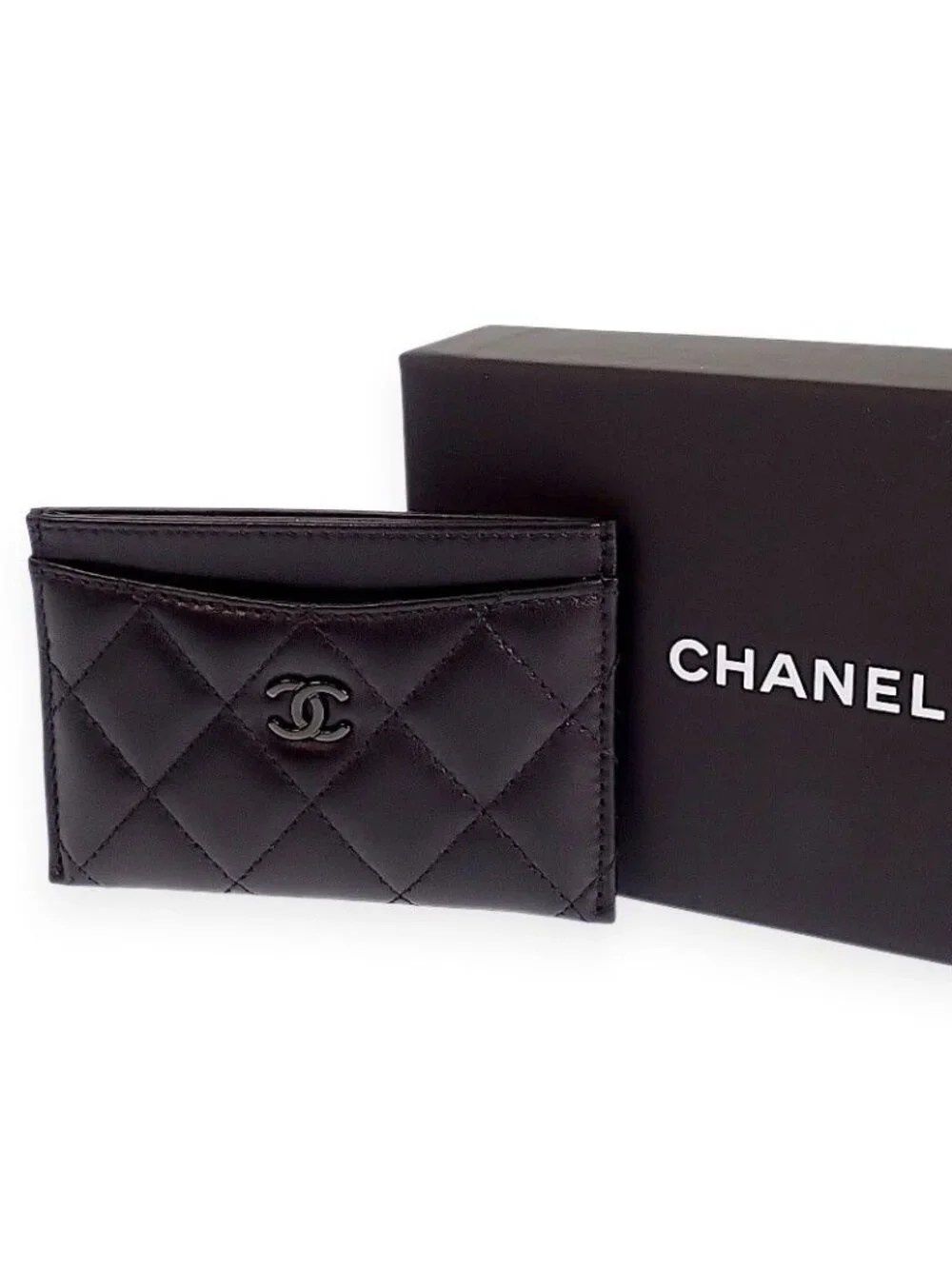 Chanel Classic Card Slot Includes Lambskin Black